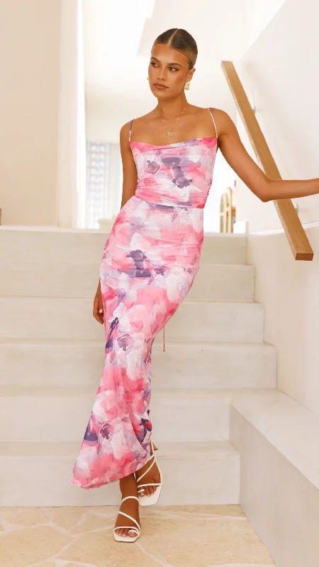 Weekend Shopping Spree Ashley Maxi Dress - Pink Floral