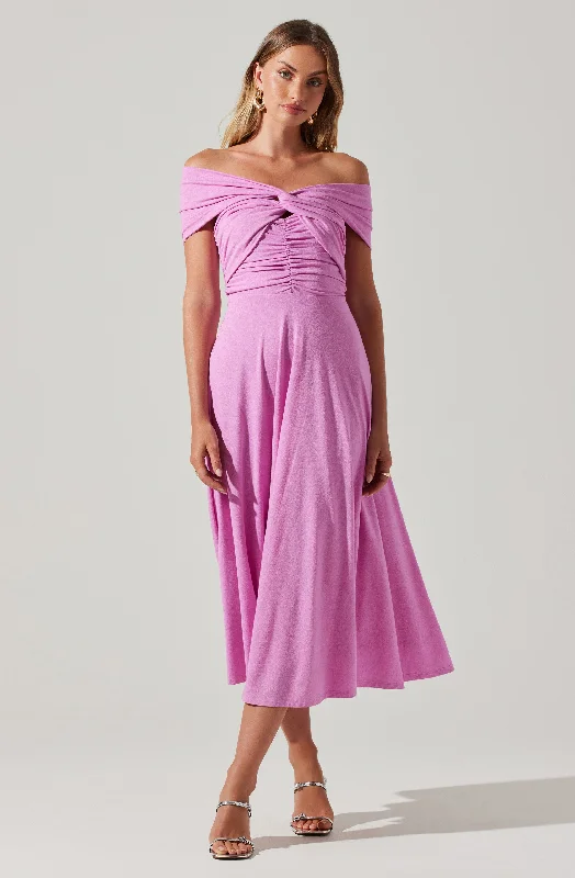 Weekend Hot Prices Balto Off Shoulder Midi Dress