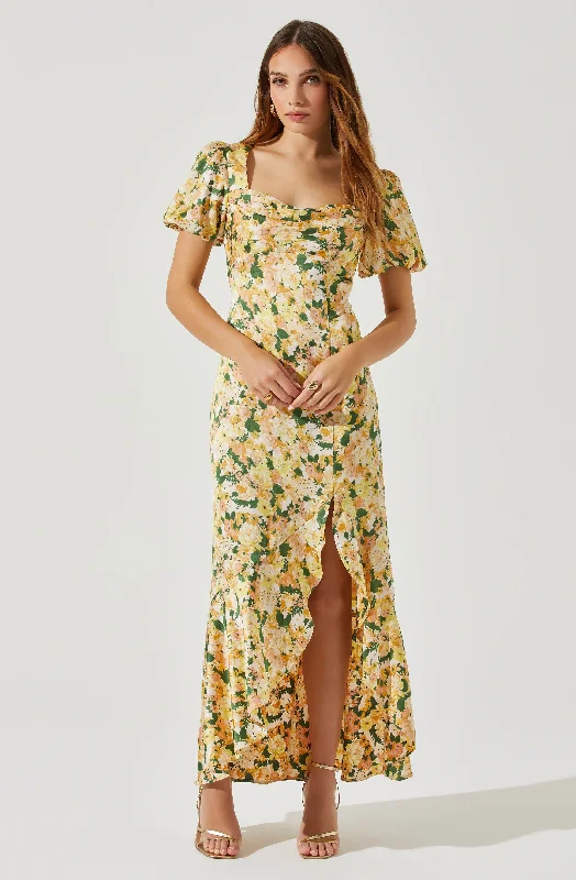 Weekend Exclusive Discounts Dayanara Puff Sleeve Floral Maxi Dress