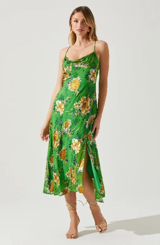 Limited-Time Discount Gaia Floral Burnout Midi Dress