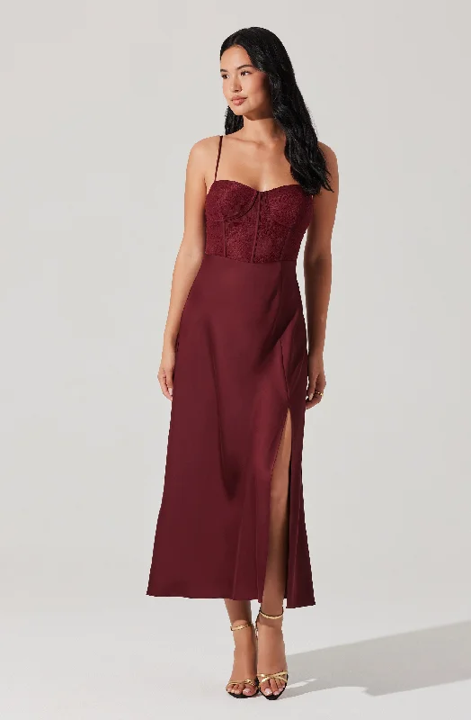 Weekend Exclusive Offers Lace Bustier Midi Dress