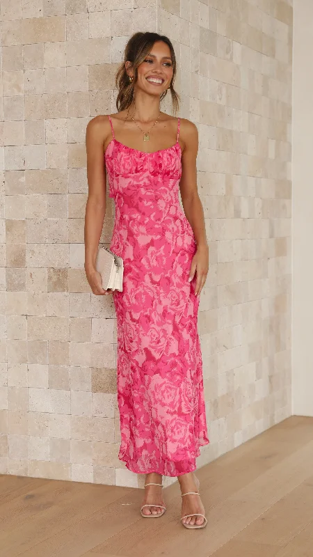 Unbeatable Flash Deals Margie Midi Dress - Pink Floral