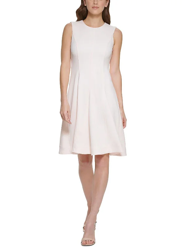 Weekend Flash Discount Petites Womens Knit Flounce Fit & Flare Dress