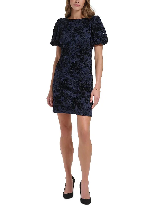 Weekend Buy More Save More Petites Womens Lace Mini Sheath Dress
