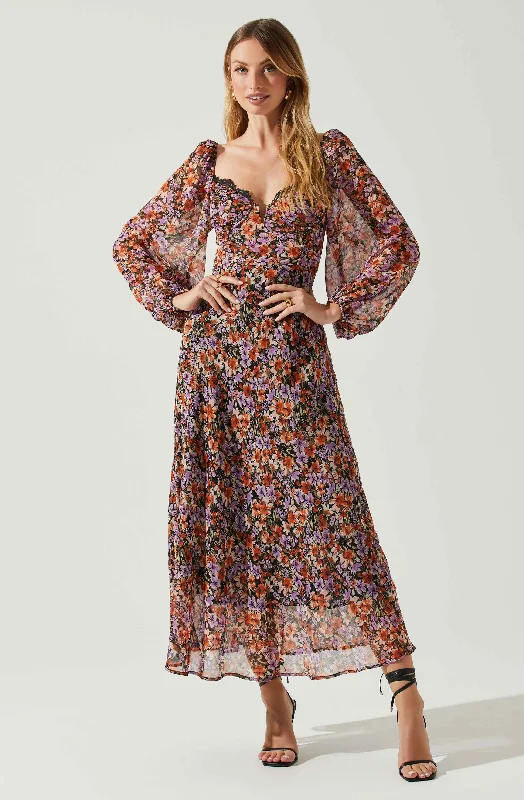 Weekend Price Slash Day Sylvie Floral Puff Sleeve Midi Dress