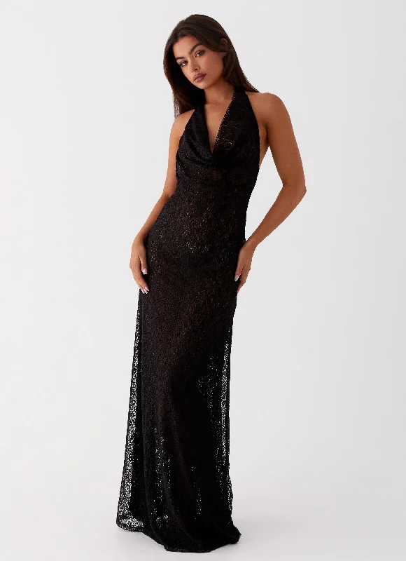 Mega Sale Tempest Cowl Neck Maxi Dress - Black