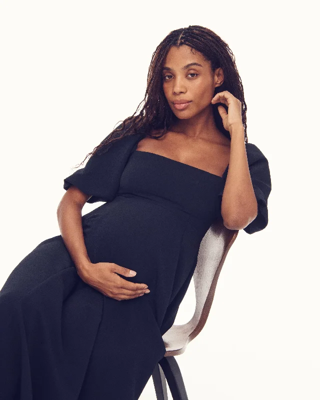 Shop & Save Today The Maternity Matilda Dress - Black Crepe