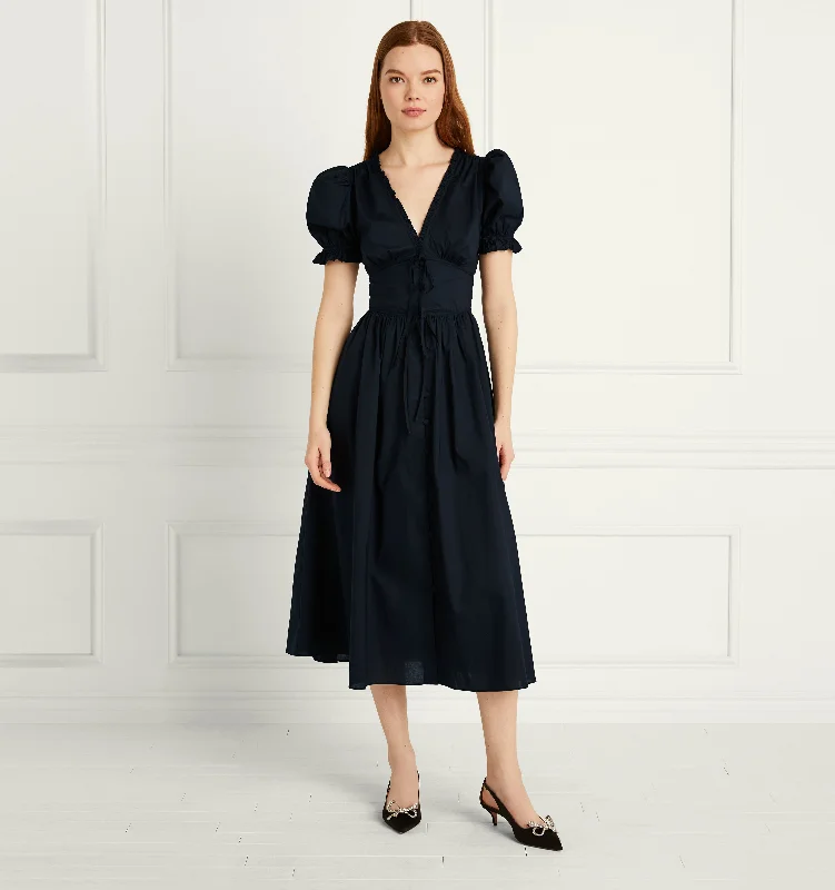 Weekend Discount Blast The Sabrina Dress - Black Cotton