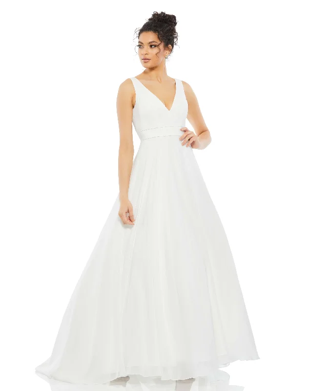 Shop & Save Now White Layered Tulle Chiffon Ball Gown