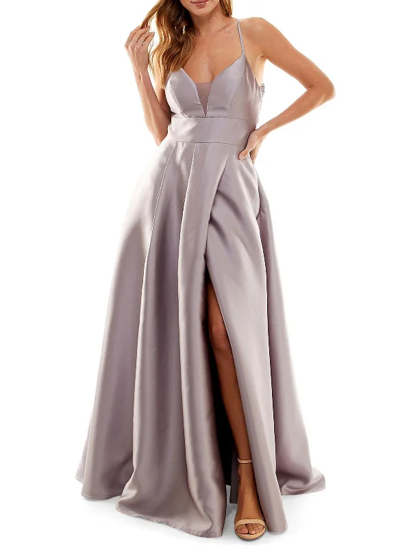 Weekend Hot Deals Womens Faux Wrap Mesh Inset Evening Dress