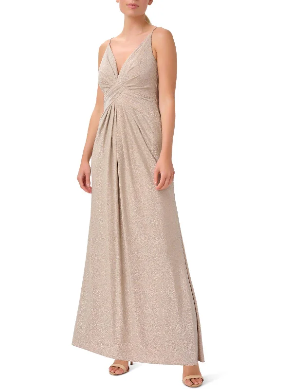 Weekend Offers and Savings Womens Metallic Maxi Evening Dress