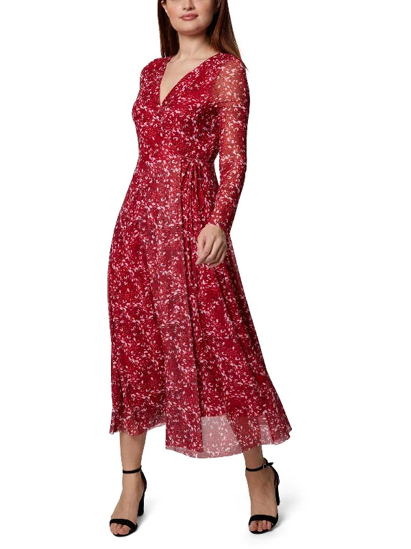 Massive Sale Event Womens Printed Maxi Wrap Dress