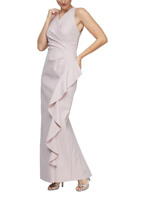 Weekend Hot Bargains Womens Ruffle Full Length Halter Dress