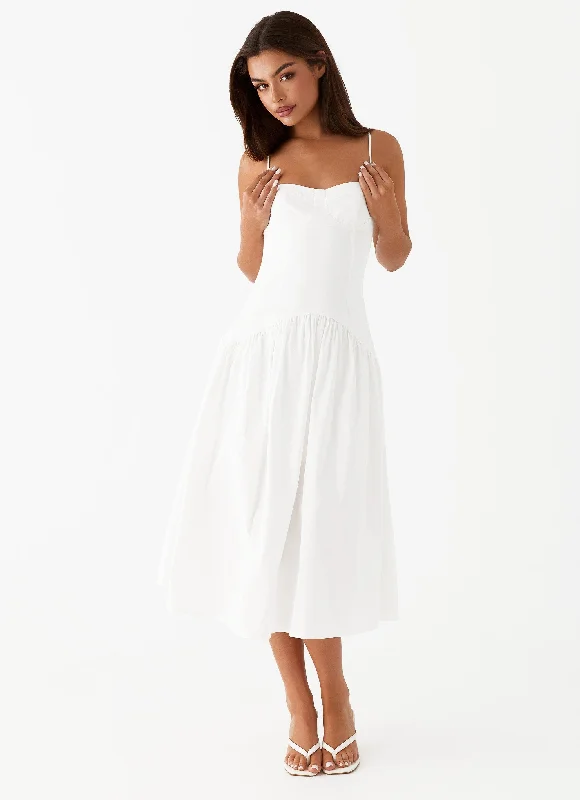 Weekend Deal Fest Yvette Corset Midi Dress - White