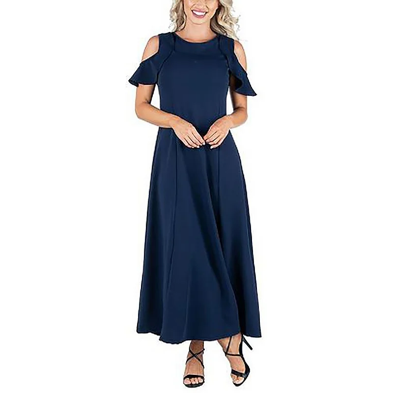 Weekend Big Savings 24seven Comfort Apparel Womens Crepe Ruffled Maxi Dress