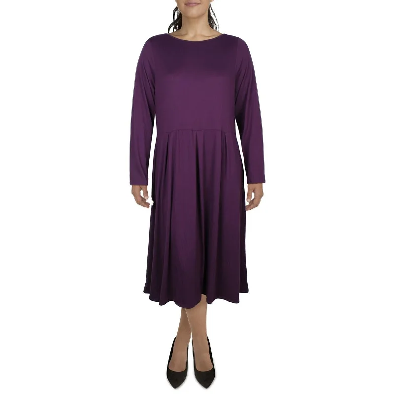 Weekend Bargain Shopping 24seven Comfort Apparel Womens Pleated Office Midi Dress