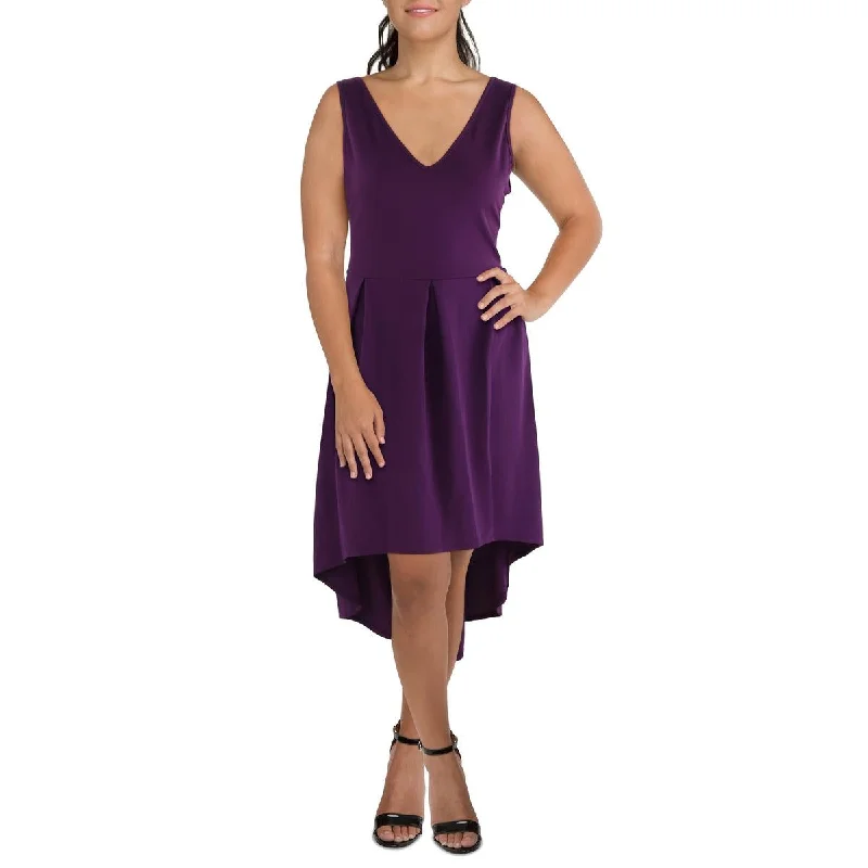 Today Only 24seven Comfort Apparel Womens Plus Hi-Low Pleated Maxi Dress