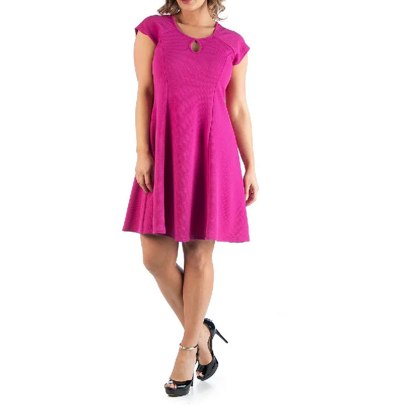 Massive Discounts 24seven Comfort Apparel Womens Plus Panel Cap Sleeve Midi Dress