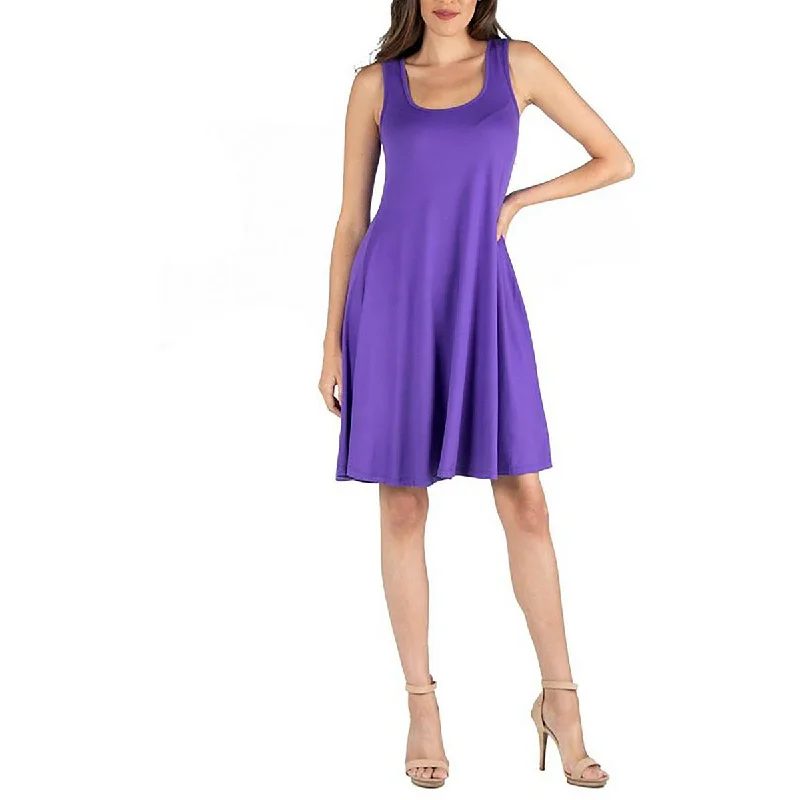 Exclusive Savings 24seven Comfort Apparel Womens Plus Scoop Neck Knit Midi Dress