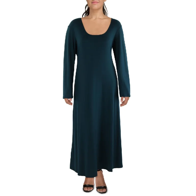 Weekend Best Price Deals 24seven Comfort Apparel Womens Plus Scoop Neck Long Maxi Dress