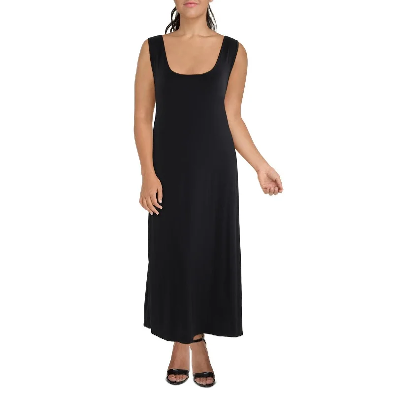 Unseen Savings 24seven Comfort Apparel Womens Plus Scoop Neck Long Maxi Dress