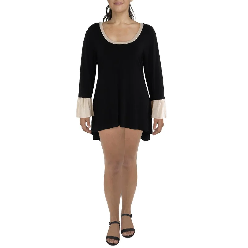 Special Price Drop 24seven Comfort Apparel Womens Plus Scoop Neck Midi Shift Dress