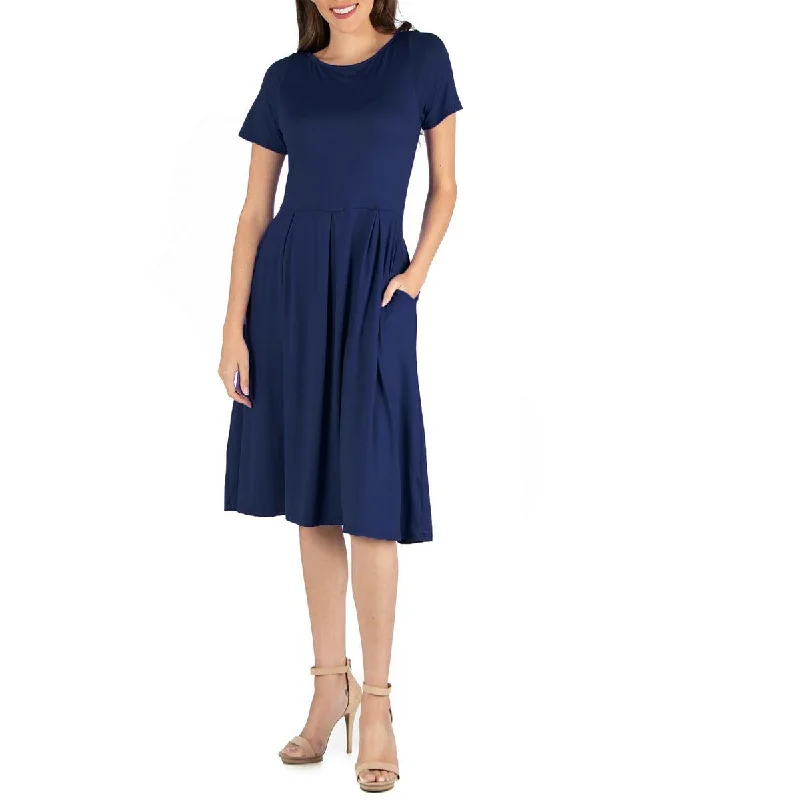 Clearance Event 24seven Comfort Apparel Womens Plus Scoop Neckline Work Wear Maxi Dress
