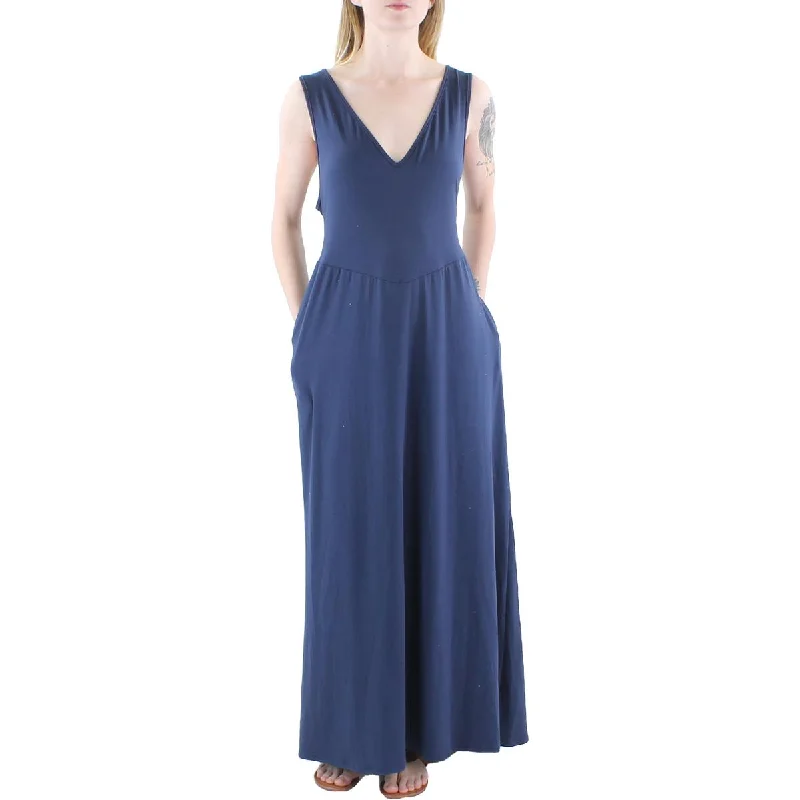Price Slash Alert 24seven Comfort Apparel Womens Plus Solid V Neck Maxi Dress