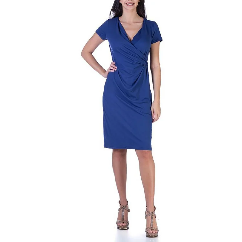 Unbeatable Prices 24seven Comfort Apparel Womens Plus Surplice Gathered Midi Dress