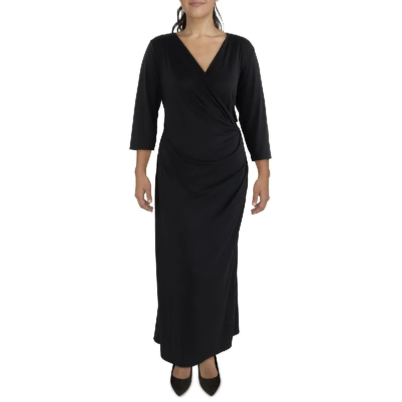 Exclusive Pricing 24seven Comfort Apparel Womens Plus Surplice Long Maxi Dress
