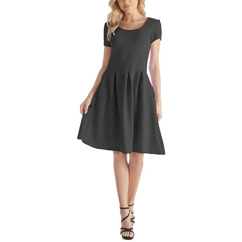 Today's Offer 24seven Comfort Apparel Womens Plus Texrtured Cap Sleeve Midi Dress