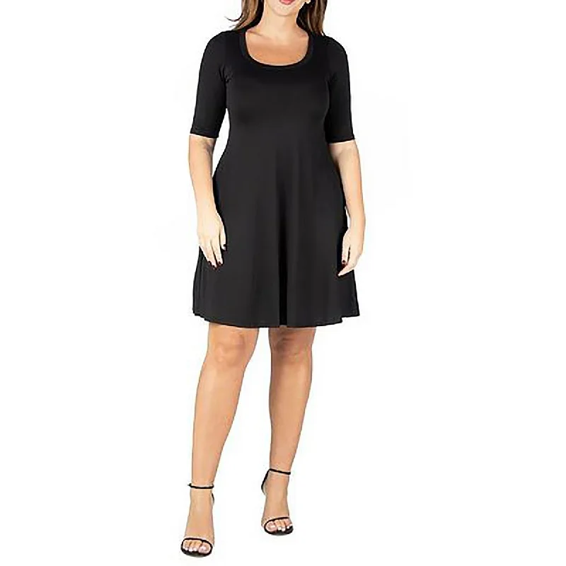 Flash Sale 24seven Comfort Apparel Womens Scoop Neck Knee Length Midi Dress
