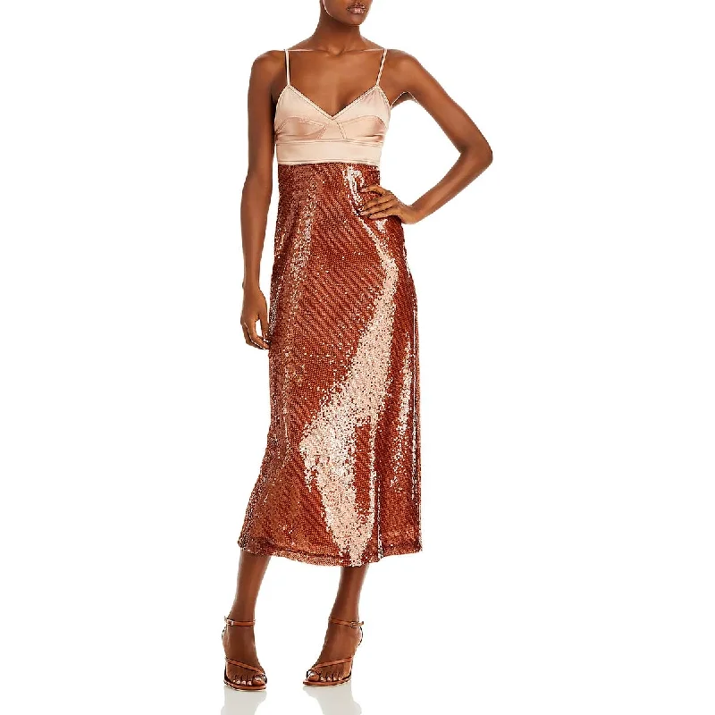 Weekend Massive Discounts A.L.C. Womens Gisele Sequined Long Midi Dress
