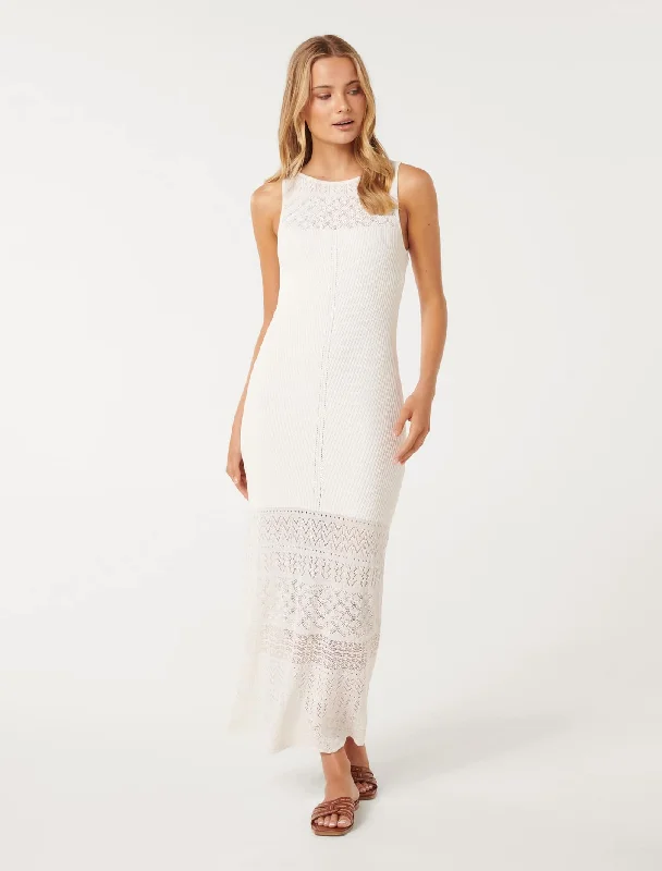 Adele Pointelle Knit Dress