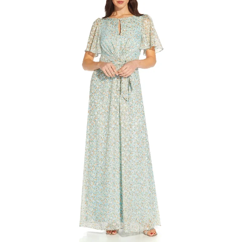 Hurry, Don’t Miss Out Adrianna Papell Womens Chiffon Floral Print Maxi Dress