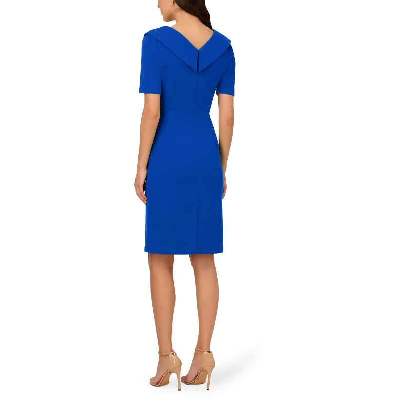 Adrianna Papell Womens Crepe Pleated Cocktail And Party Dress