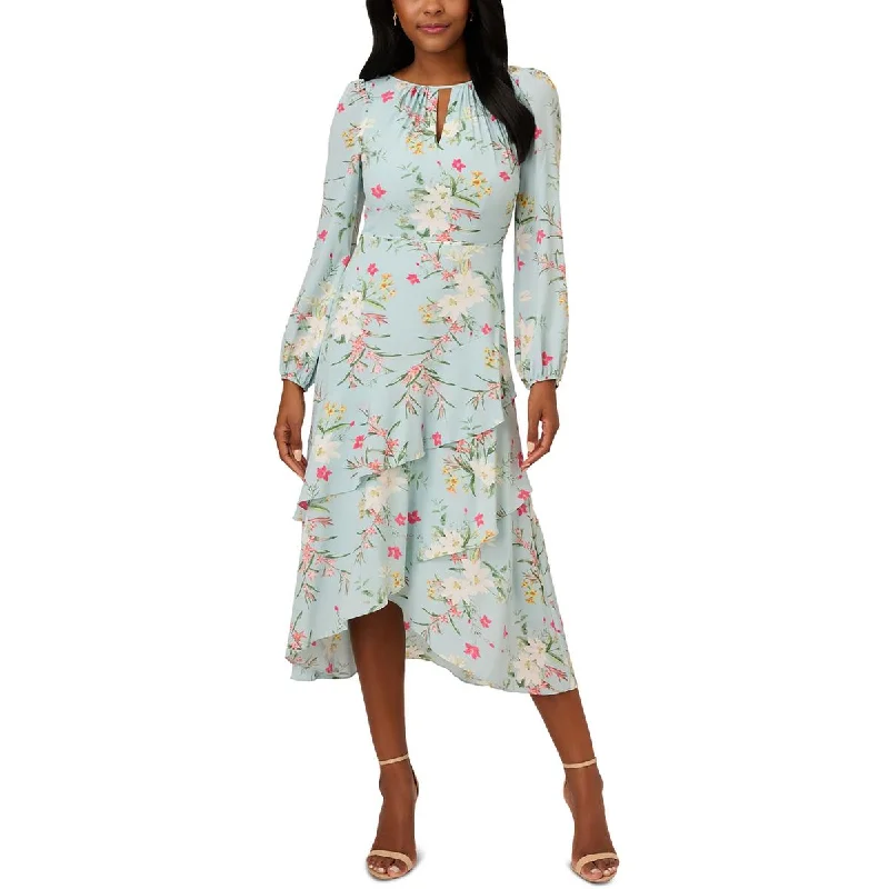 Unmissable Deals Adrianna Papell Womens Floral Print  Midi Dress