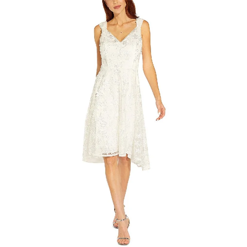 Adrianna Papell Womens Lace Embroidered Cocktail and Party Dress