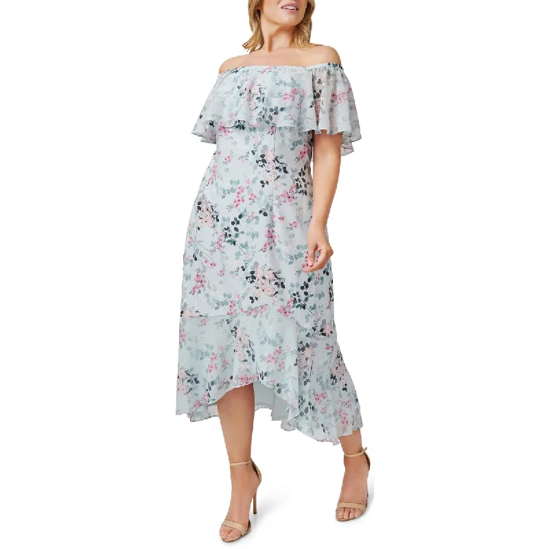 Instant Discount Adrianna Papell Womens Floral Printed Calf Midi Dress