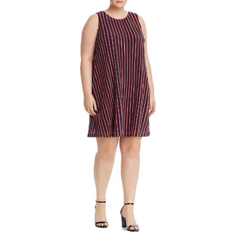 Weekend Bargain Weekends Adrianna Papell Womens Plus Pleated Knee Length Midi Dress