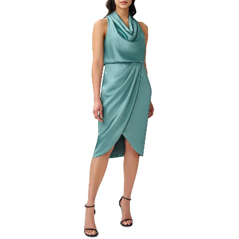 Weekend Deals You’ve Been Waiting For Aidan Mattox Womens Satin Cowl Neck Cocktail And Party Dress