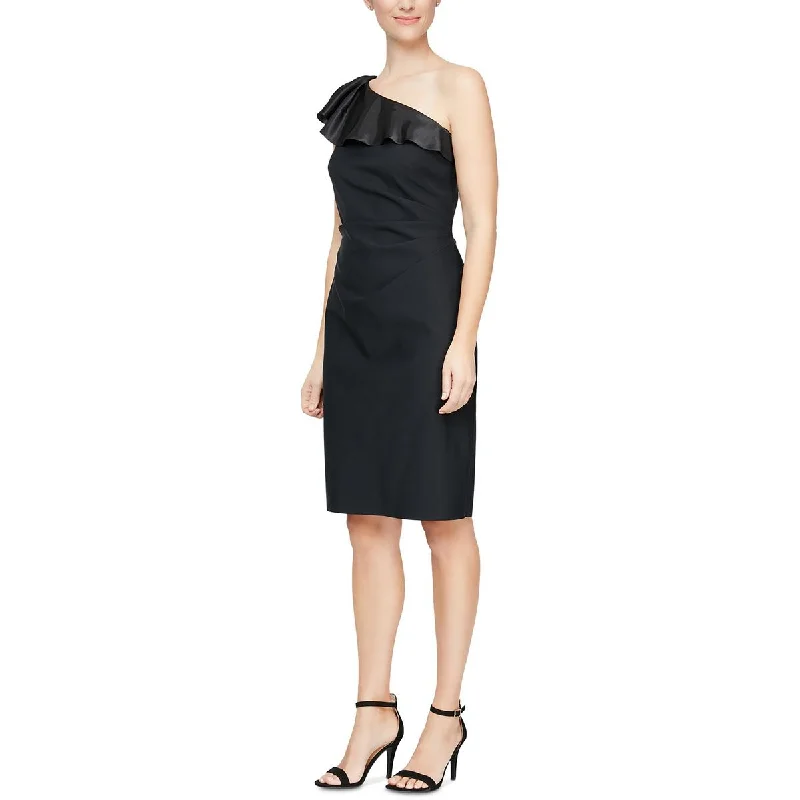 Weekend Price Drop Frenzy Alex & Eve Womens Ruffled Knee-Length Cocktail and Party Dress