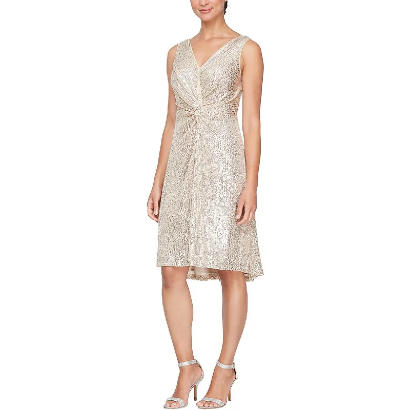 Unbeatable Offer Alex & Eve Womens Sequined Cocktail Midi Dress