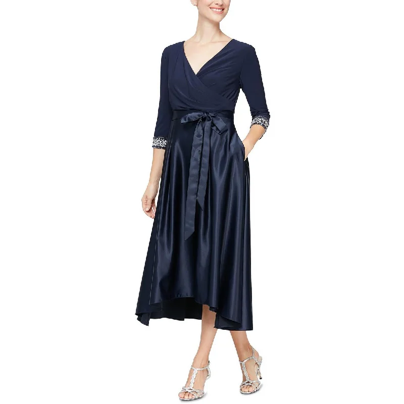 Alex Evenings Womens Embellished Long Cocktail and Party Dress