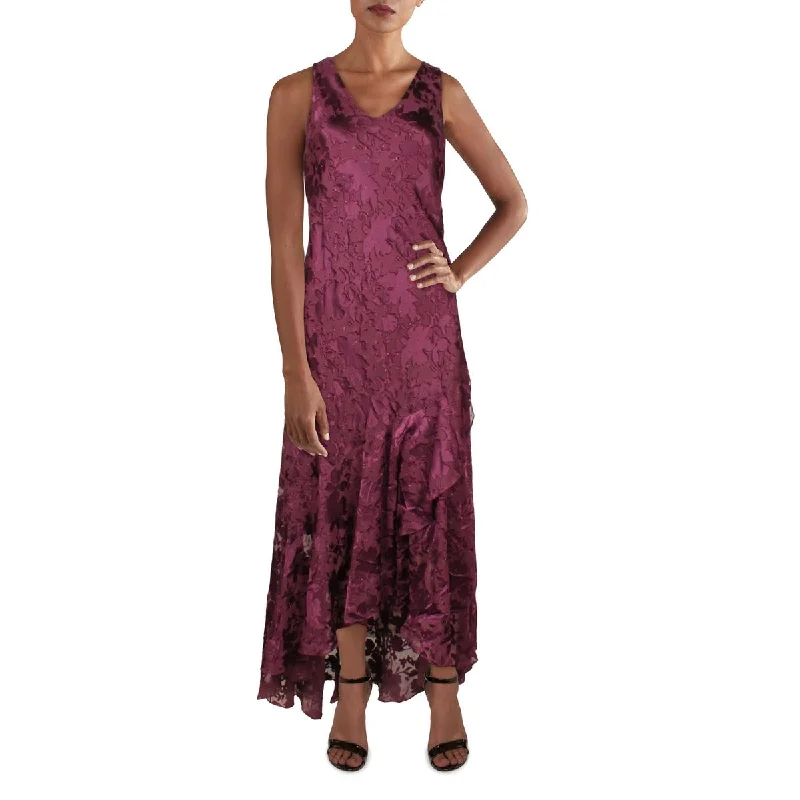 Weekend Deal Fest Alex Evenings Womens Jacquard Metallic Midi Dress