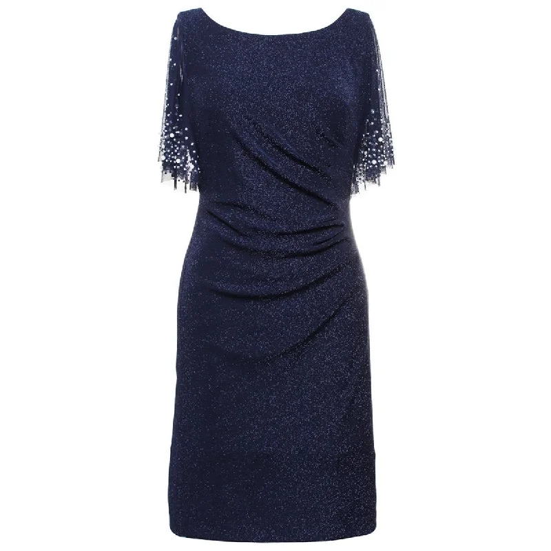 Alex Evenings Womens Plus Embellished Knee-Length Cocktail And Party Dress