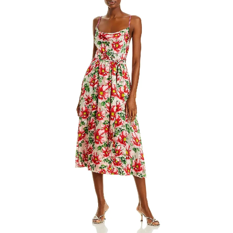 Shop & Save Instantly Alice and Olivia Womens Samantha Floral i Midi Dress