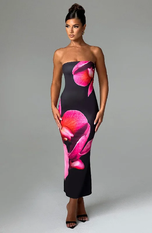 Best Price Guarantee Allegra Midi Dress - Black Floral Print