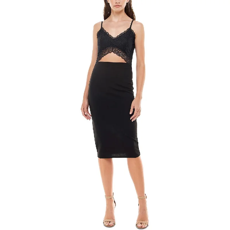 Exclusive Savings Almost Famous Womens Juniors Lace Cut Out Midi Dress
