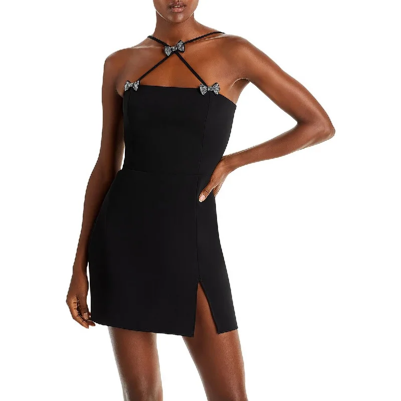 Weekend Hot Bargains Amanda Uprichard Womens Ayleen Knit Embellished Cocktail and Party Dress